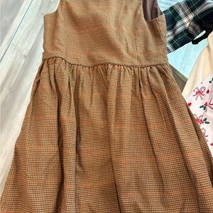 Ralph Lauren Brown Houndstooth Sleeveless Dress